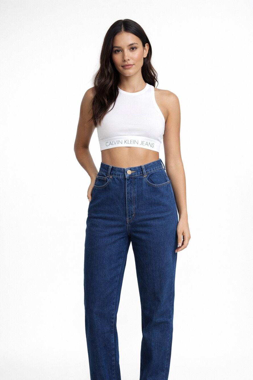 Calvin Klein Size 30x30 Vintage 14 Mod 10 80s Blue Jeans Straight Leg High Rise